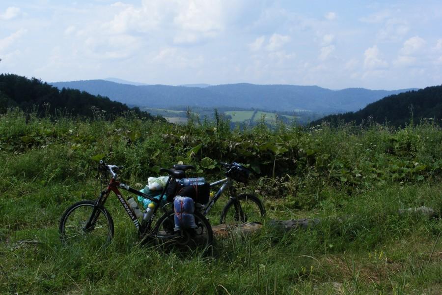 Widok na szczycie- jakieś 700m