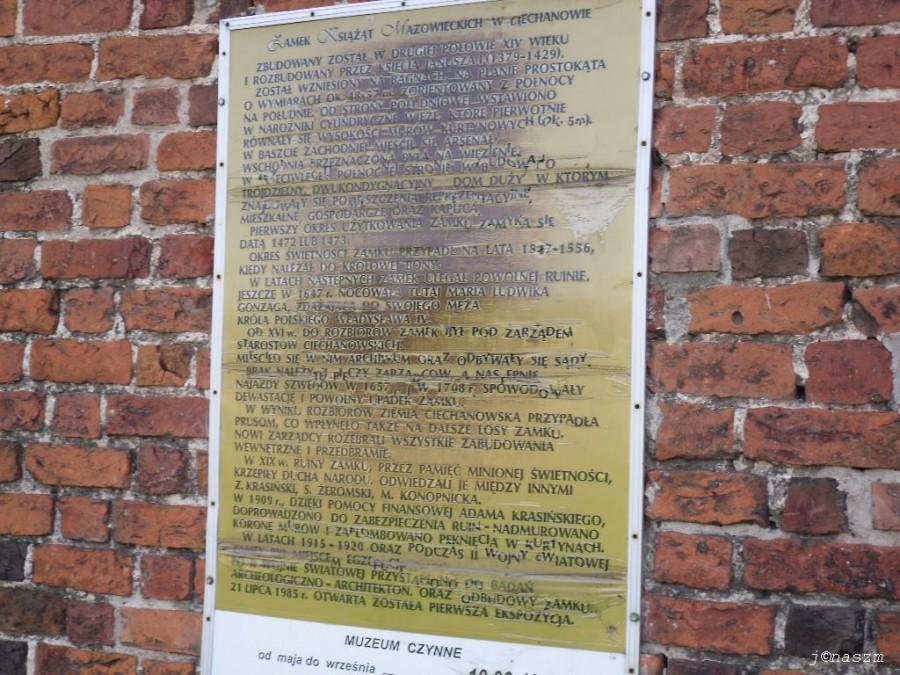 Tablica informacyjna Zamku Książąt Mazowieckich