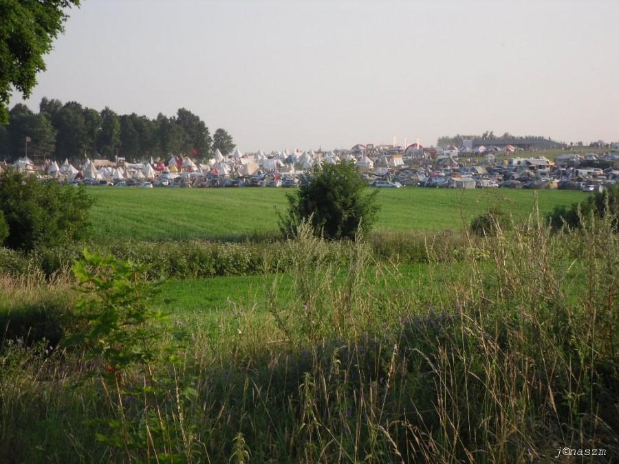 Pola grunwaldzkie - widok na obozowisko