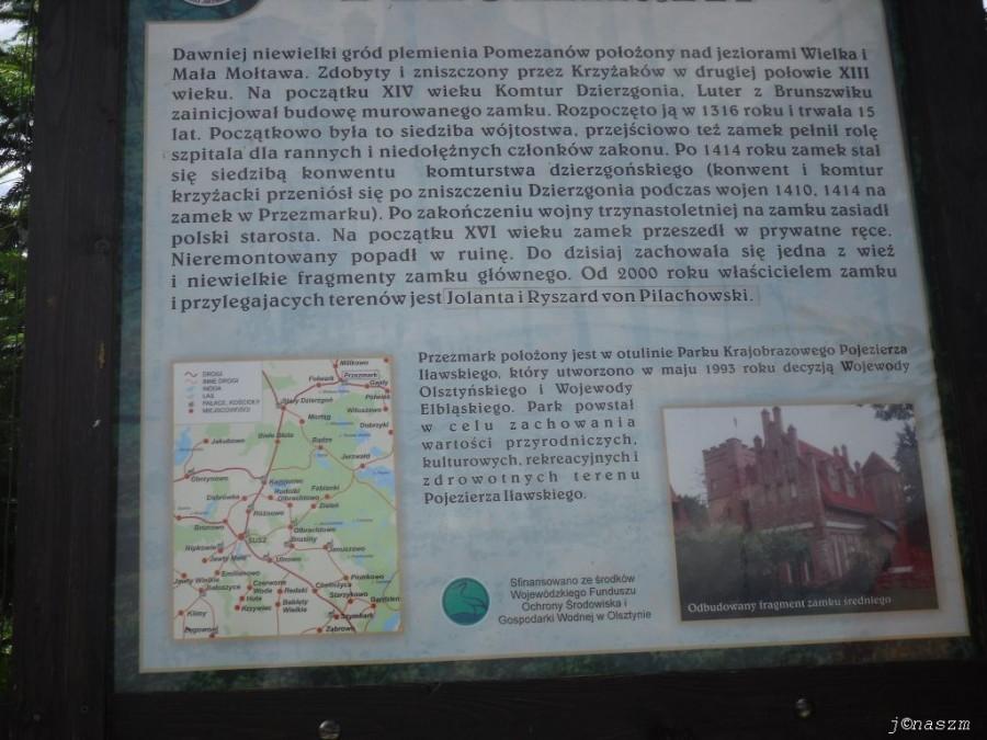 Tablica na zamku w Przezmarku