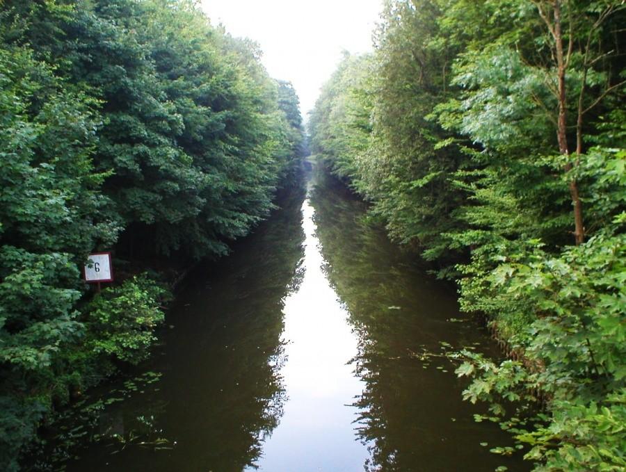 KANAŁ ELBLĄSKI ZA POCHYLNIĄ BUCZYNIEC