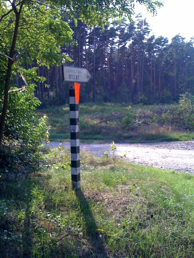 Znak przy tablicy i rozjeździe dróg