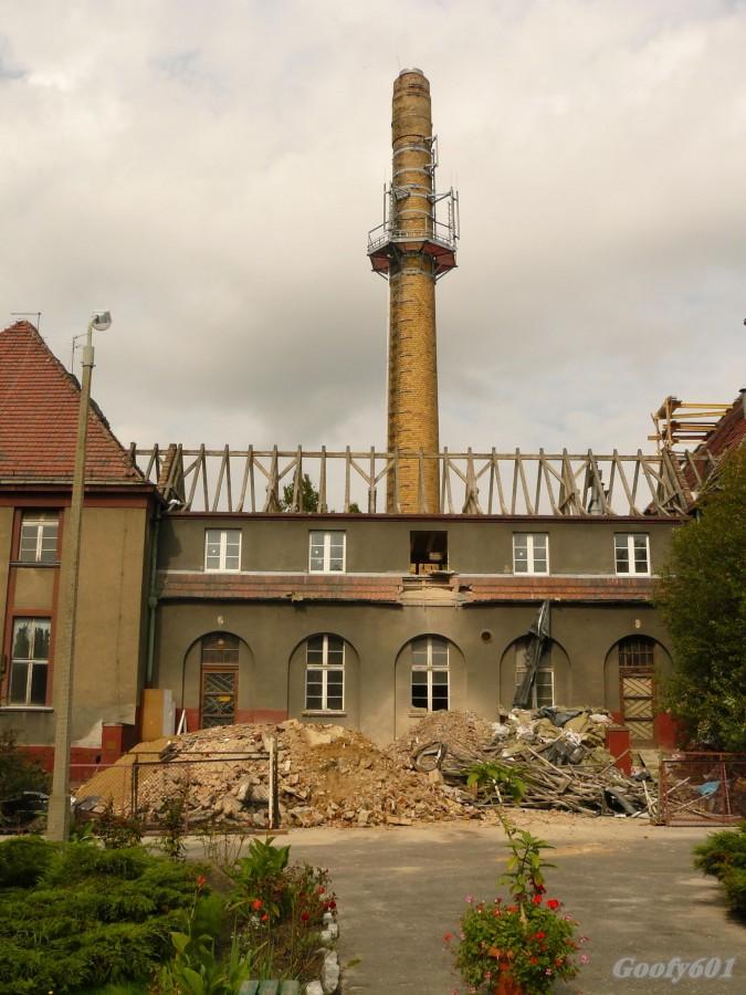 Rozbiórka dachu kotłowni.