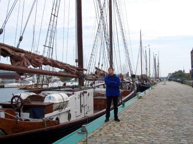 Port i żaglowce w Greifswaldzie.