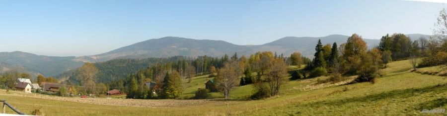 Panorama pasma Romanki, Rysianki i Lipowskiej