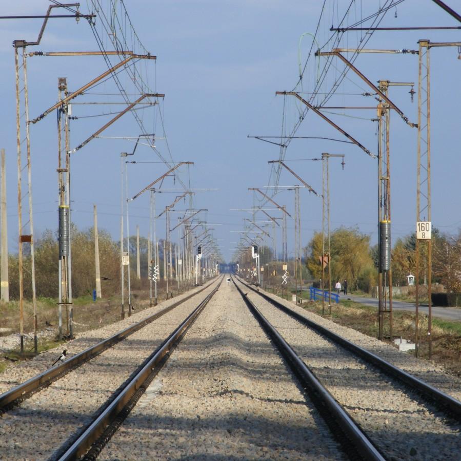 Ładny przykład perspektywy na przejeździe kolejowym