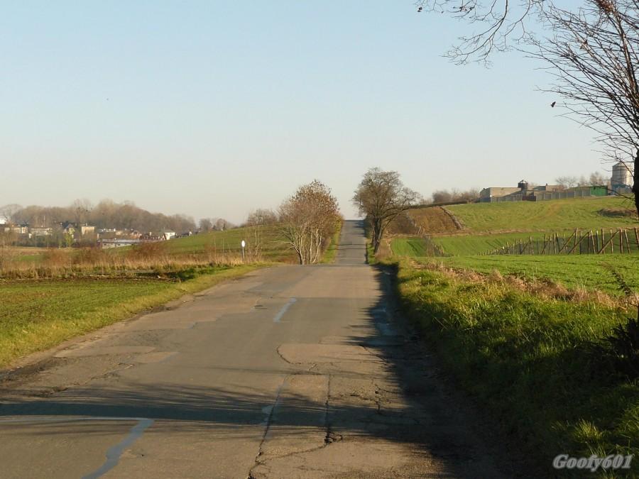 Pagórki w drodze do Dobieszowic.