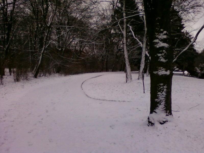 Odcinek przez park - zima