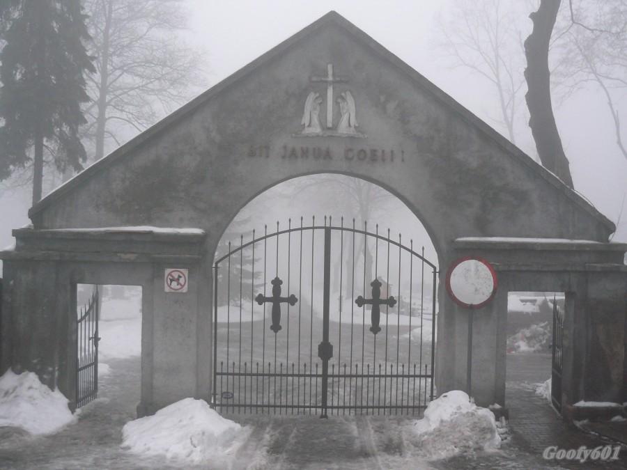 Mroczny cmentarz w Mikulczycach.