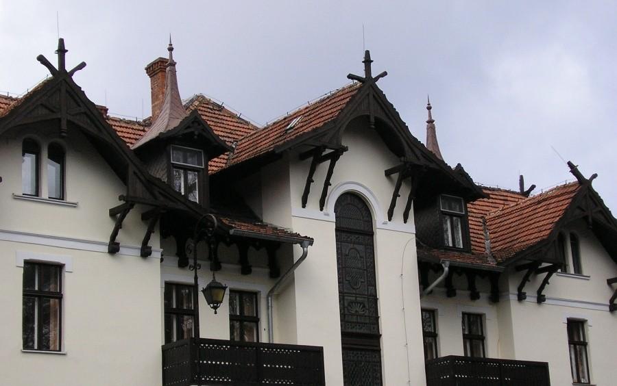 Fragment ciekawego architektonicznie szpitala w Ludwikowie