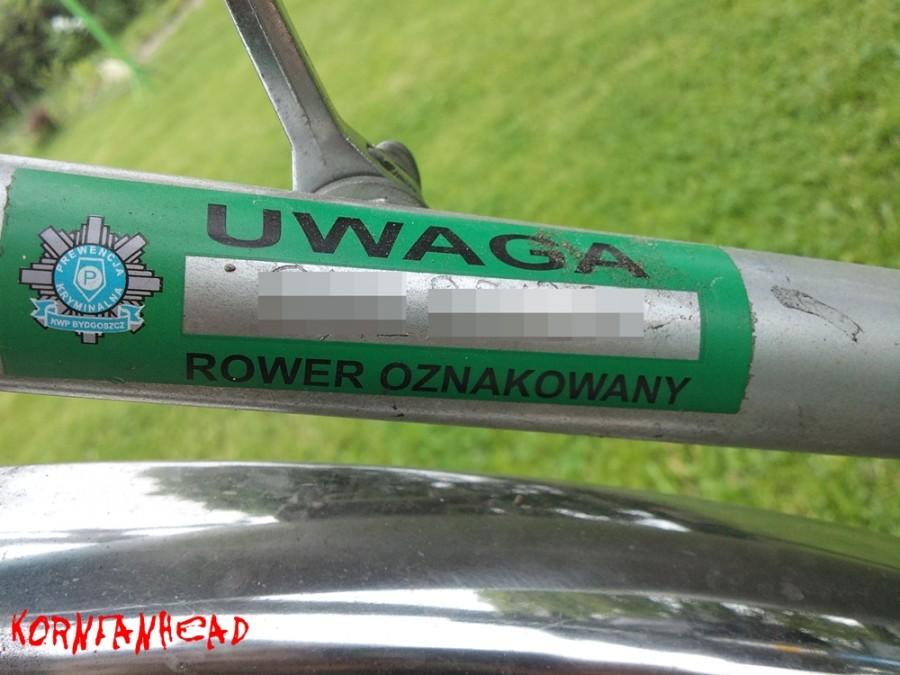 Przyklad jak wygląda oznakowanie roweru