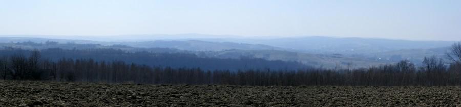 Panorama z Borówek na Pogórze Dynowskie