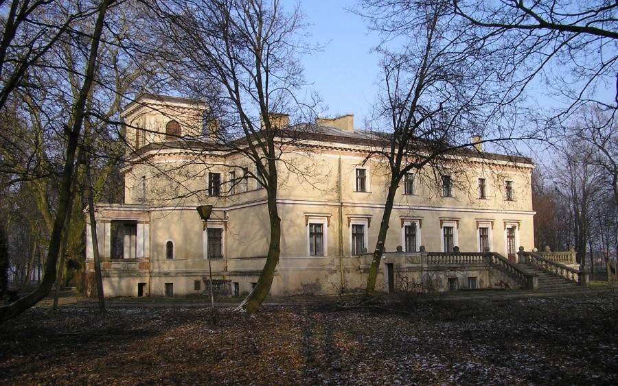 Pałac w Gorzyczkach. Widok od strony parku