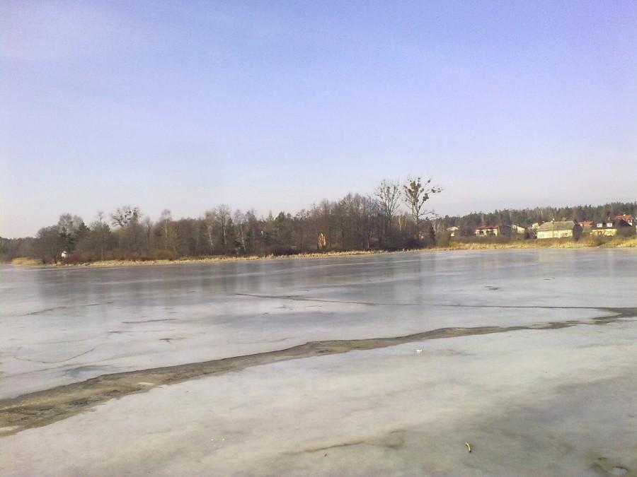 Zamarznięty staw w Blachowni