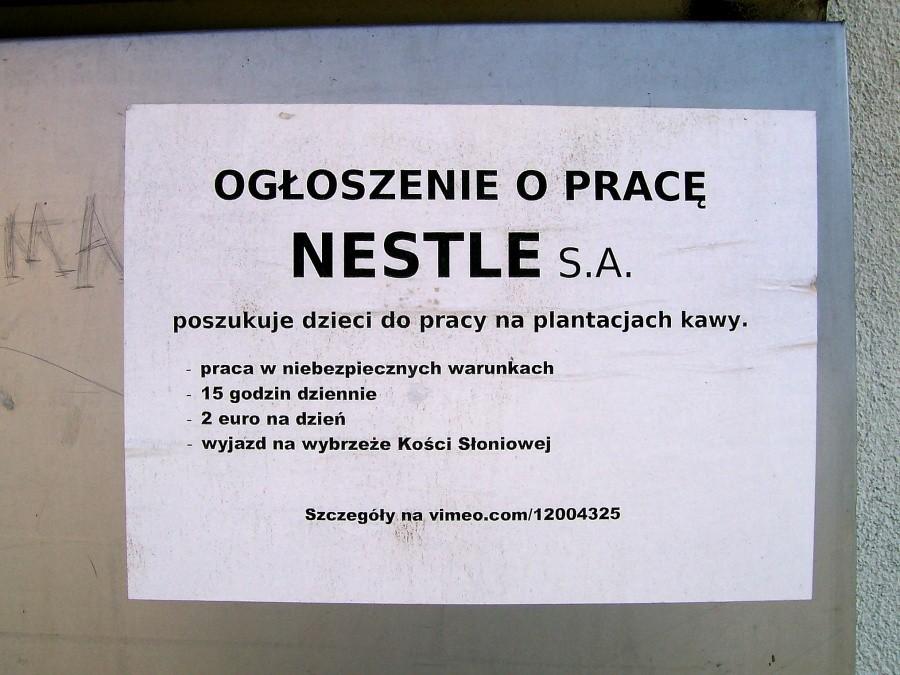 Ogłoszenie Nestle o pracę.