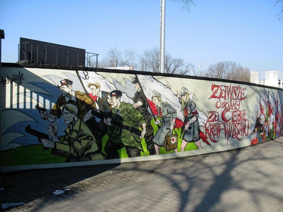 Mural przy stadionie Polonii