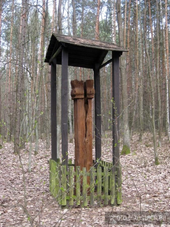 Tajemniczy słup w lesie na drodze do Zielonki.