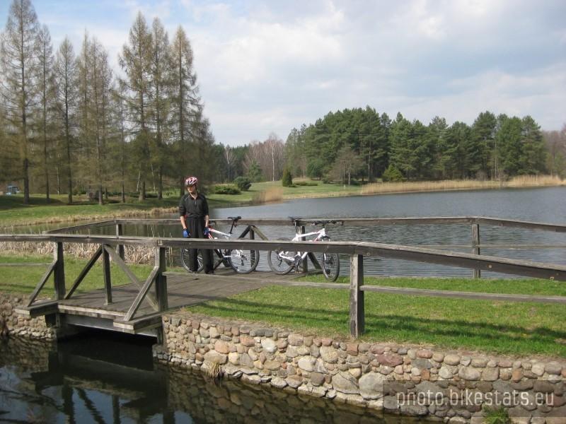 Przejście między stawkami w Arboretum Leśnym w Zielonce.