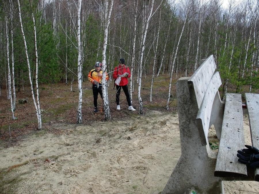 Otwock - MTBO Mlądz, na pkt 2, "Ławka w młodniku brzozowym"