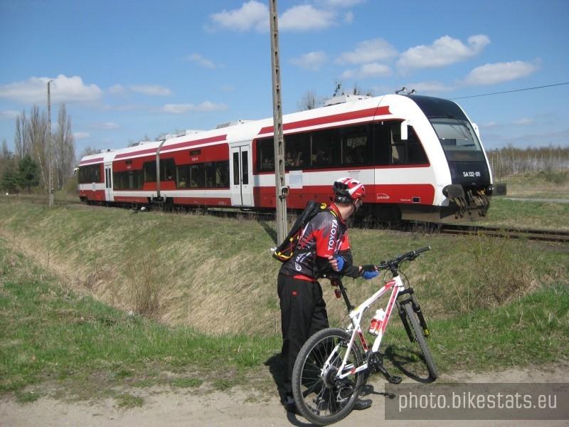 Szynobus w narodowych barwach.