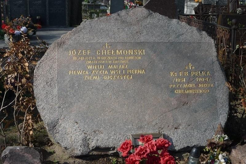 Grób Chełmońskiego na cmentarzu w Żelechowie