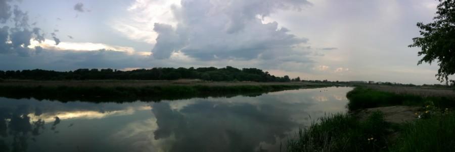 Panorama z widokiem na zalew i Lisią Górę