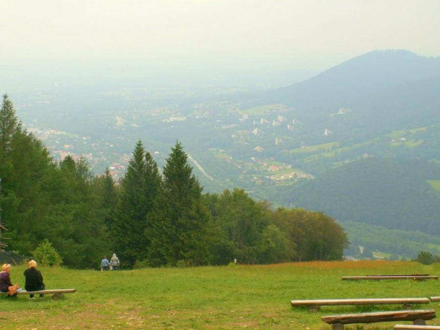 Panorama Ustronia z Wielkiej Czantorii.