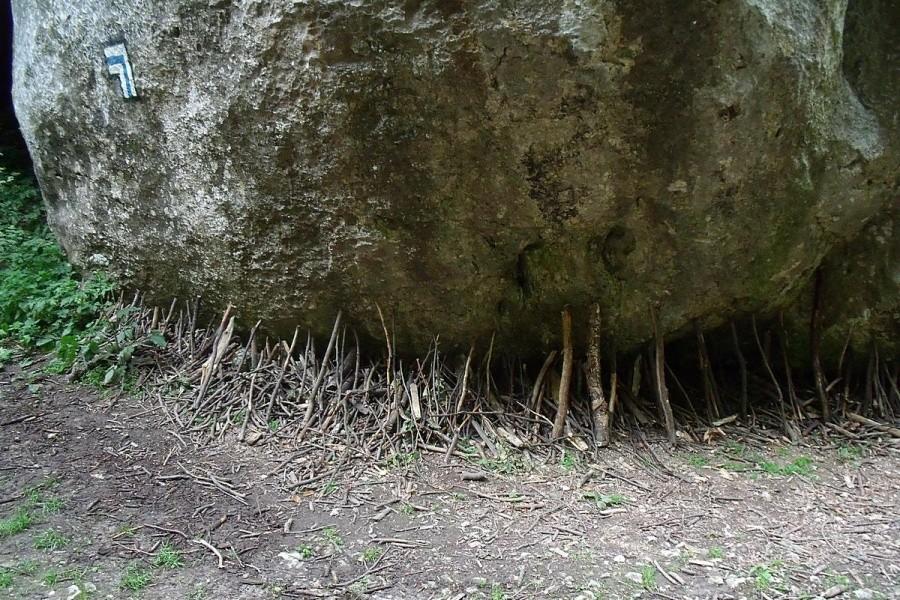 Ciekawe dlaczego podpierają skałe kijkami?
