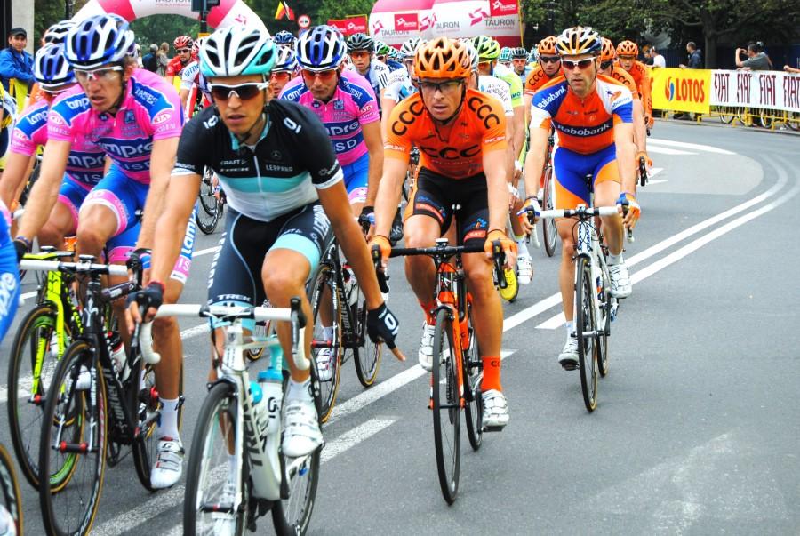 Przemek Niemiec (Lampre), Łukasz Bodnar (CCC) na I etapie TDP 2011