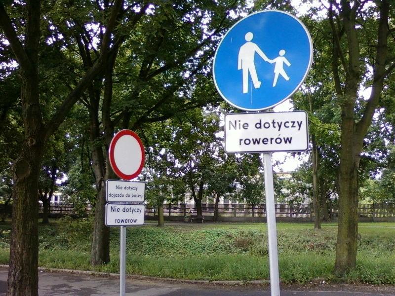 Dopuszczenie rowerzesty na chodnik