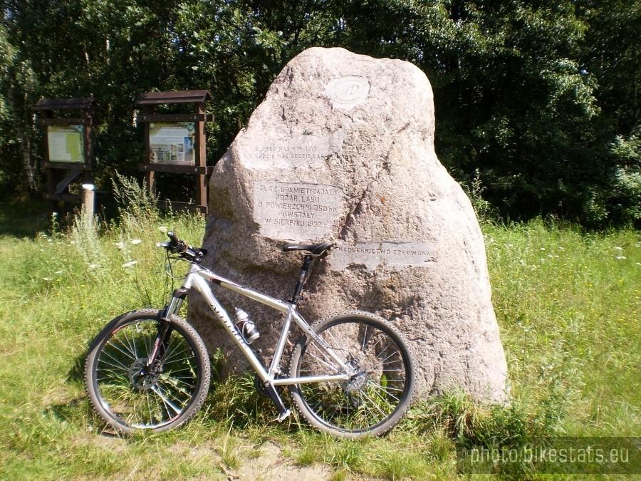 Głaz upamiętniający pożar w Puszczy Zielonka w 1992 r.