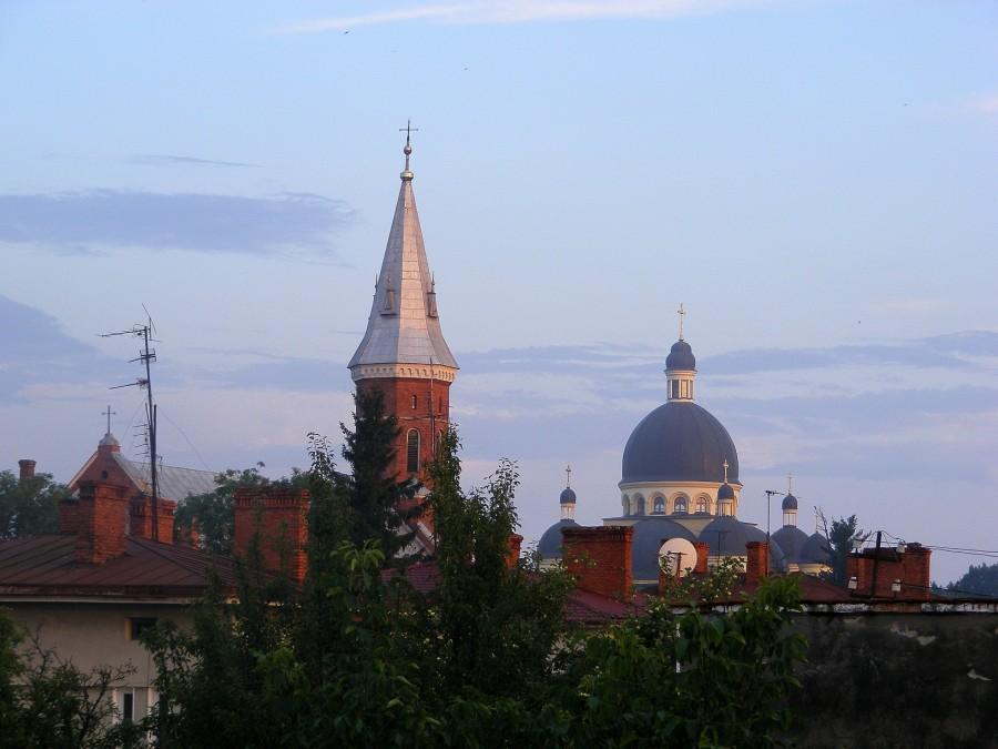 Widok na miasto z balkonu plebani