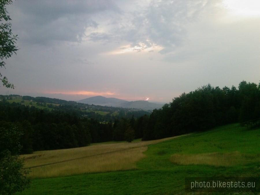 Zachód słońca nad Rosochatką
