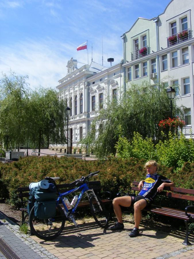 Piotrek na rynku w Sanoku