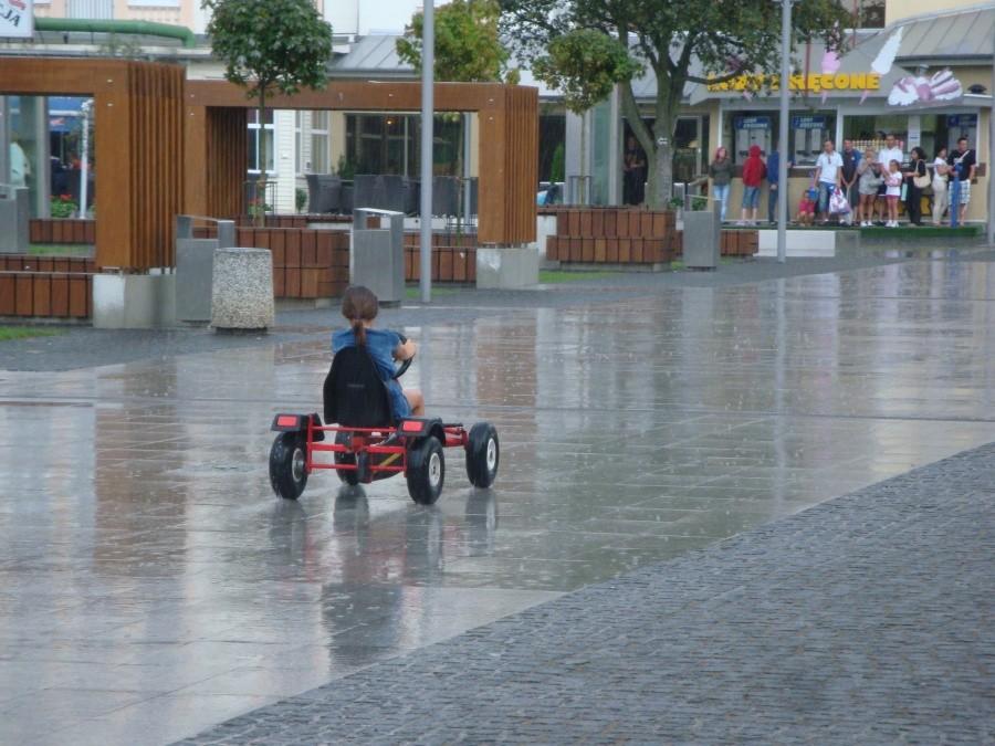 Rowerkiem w deszczu