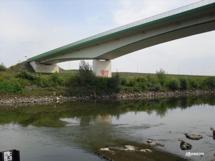 Widok na most w Krzyżanowicach z lewego brzegu