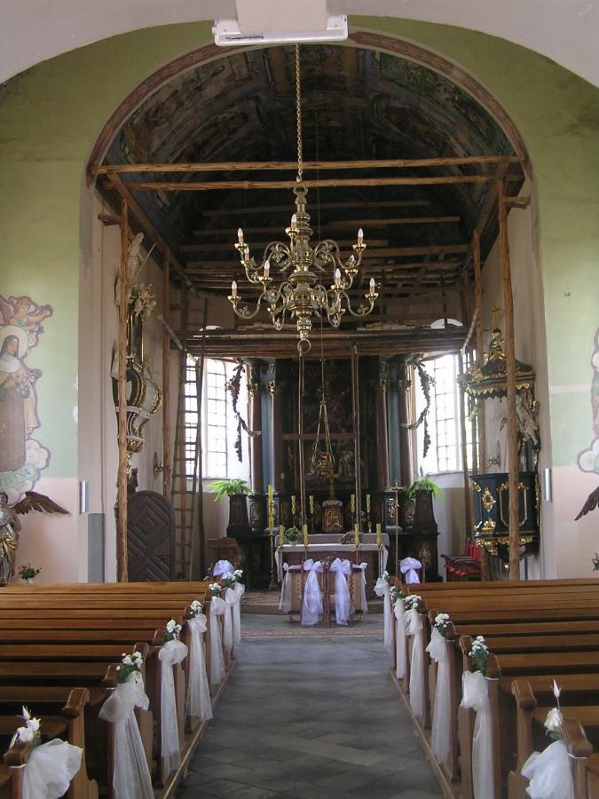 późnobarokowy kościół parafialny pw św. Barbary w Starogrodzie [wnętrze]