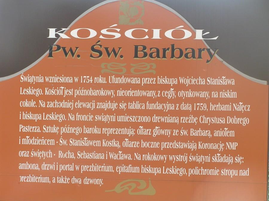 kościół parafialny pw św. Barbary w Starogrodzie [tablica informacyjna]