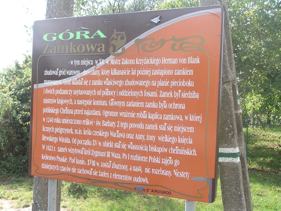 Góra zamkowa w Starogrodzie [tablica informacyjna]
