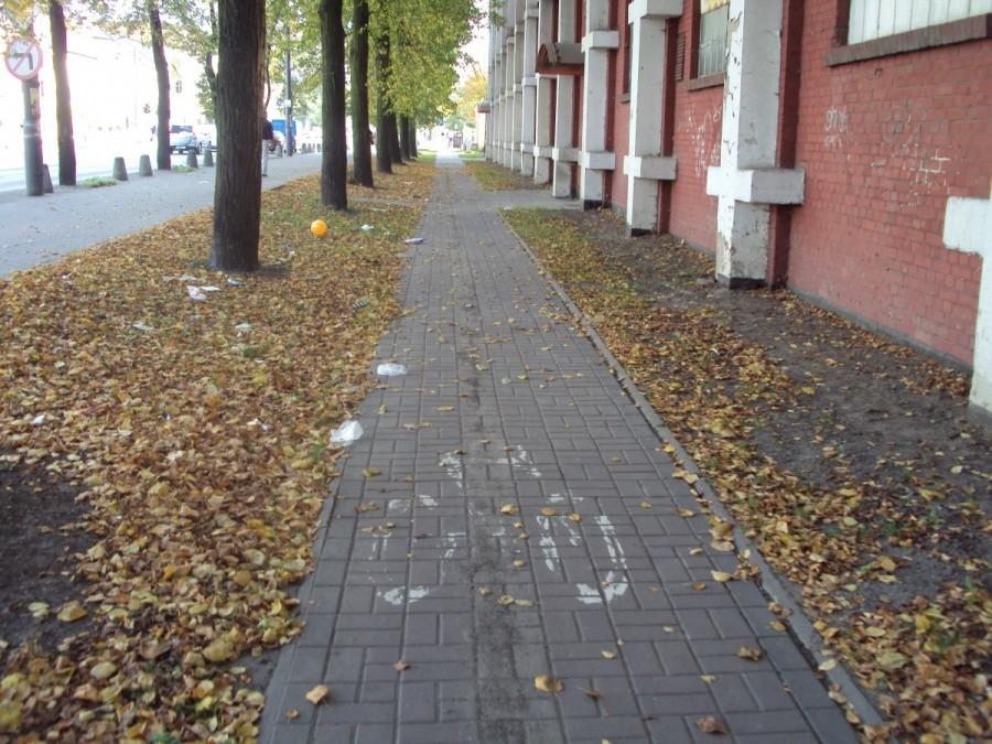 Grunwaldzka - ścieżka rowerowa przy Giełdzie Elbląskiej.