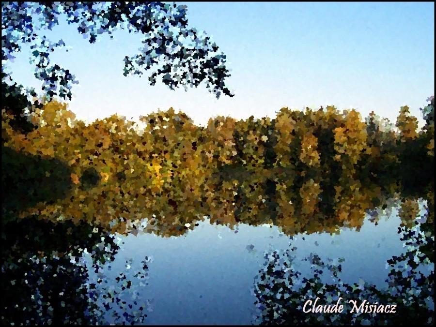 Jezioro w Bralitz. Obraz Claude'a Misiacza z 2011.