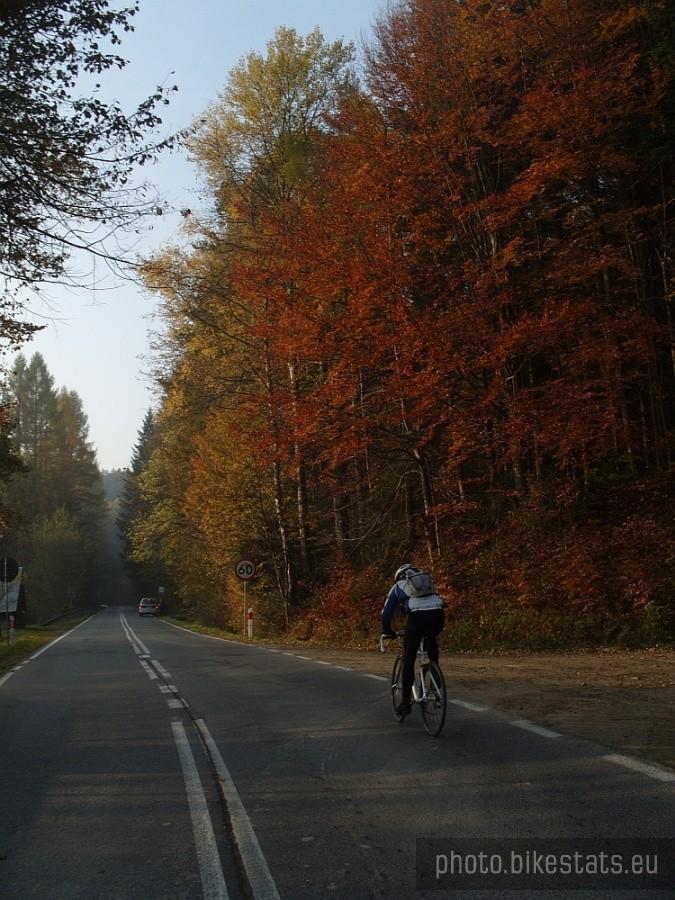 początek podjazdu w stronę Krzyżówki