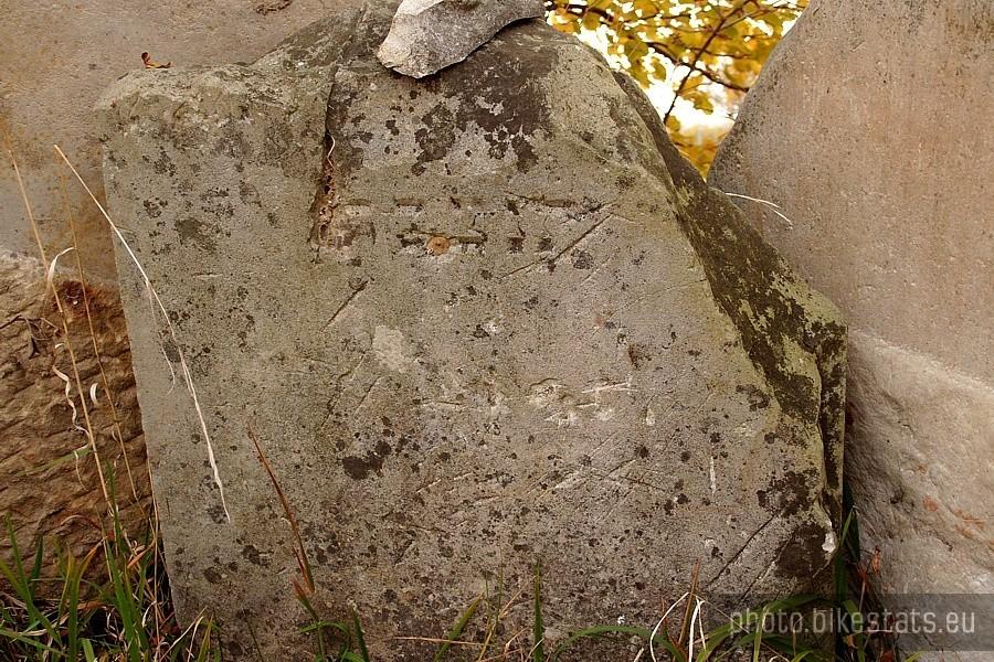 Fragment macewy na Starym Cmentarzu Żydowskim w Tczewie.