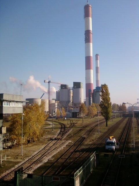 Elektrociepłownia widzina z wiaduktu na Puszkina