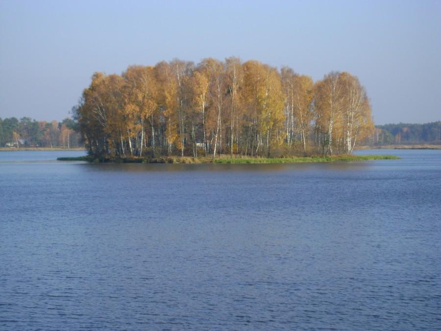 Wyspa na Jeziorze w Sielpii