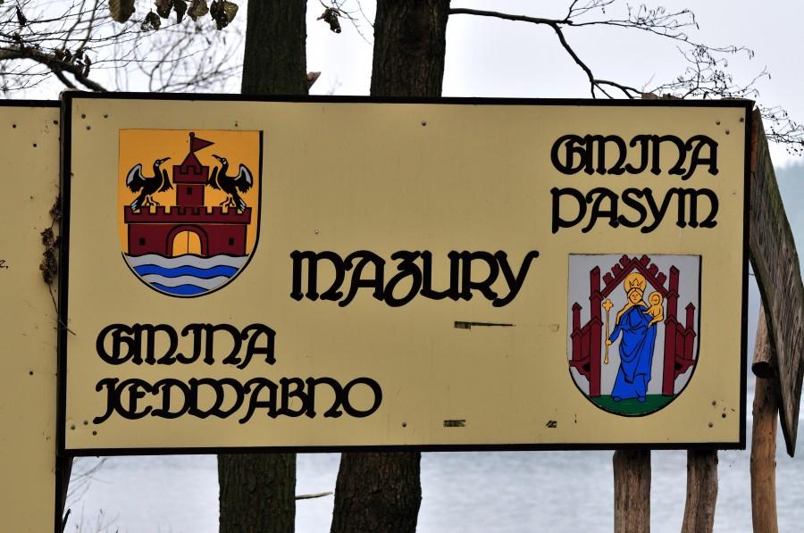 Tablica po mazurskiej stronie granicy