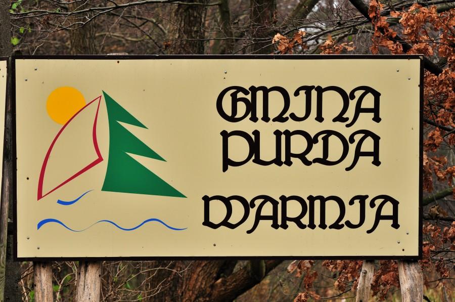 Tablica po warmińskiej stronie granicy