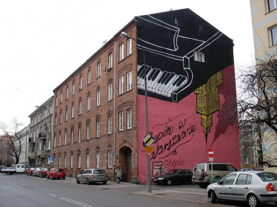 Chopinowski mural na ul. Górnośląskiej