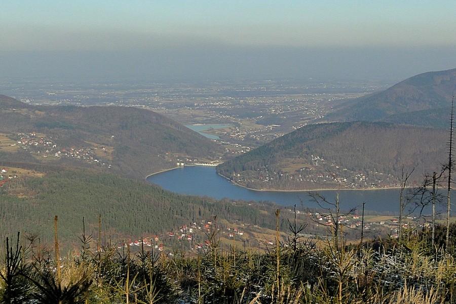 Widok z Czupla na kaskadę Soły