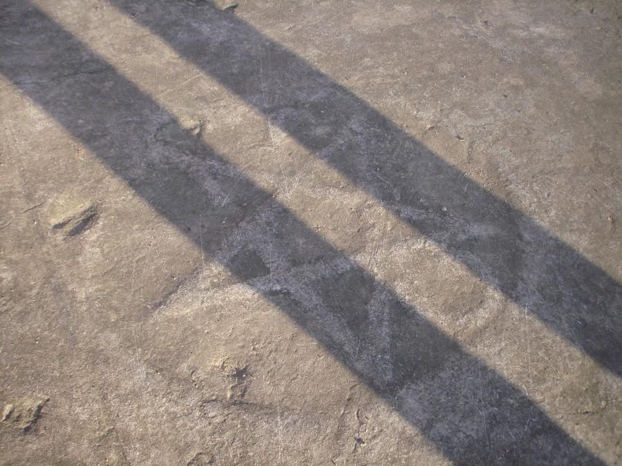 Fragment chodnika przed kościołem w Myszewie